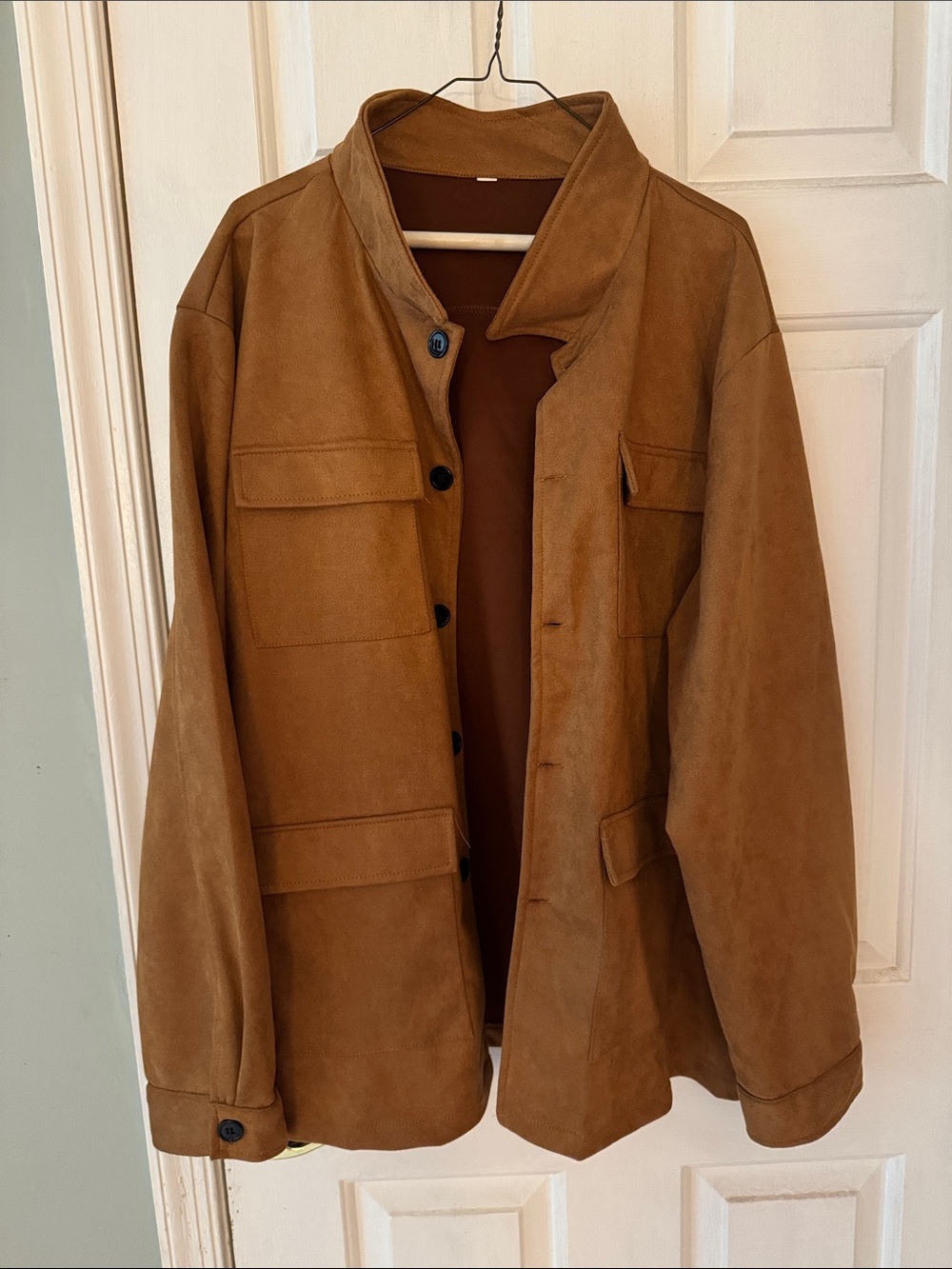 Men's Suede Fall Jacket - Brown
